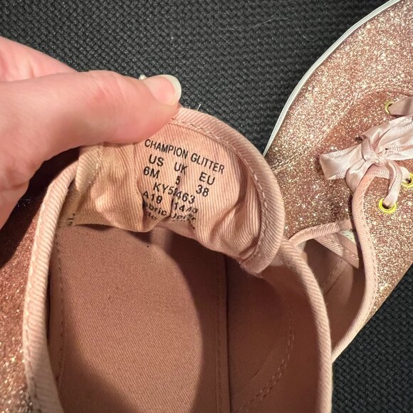 kate spade keds champion glitter sneakers shoes rose gold size 6 like new no tag - Picture 6 of 7
